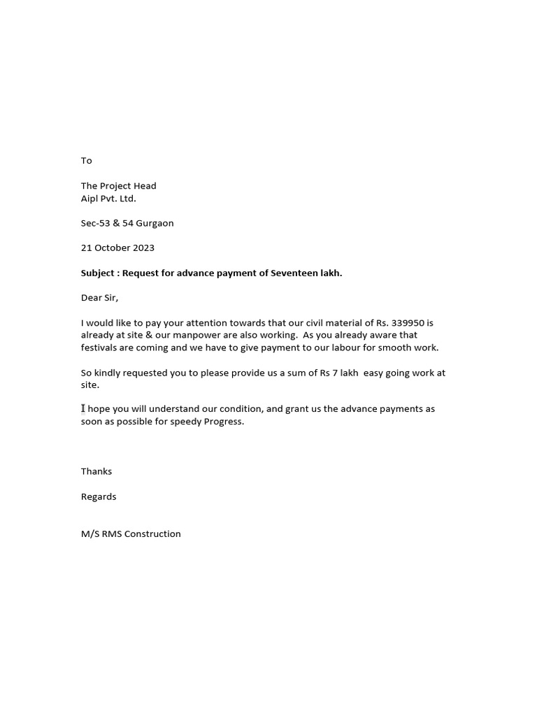 RMS Contruction Letter | PDF
