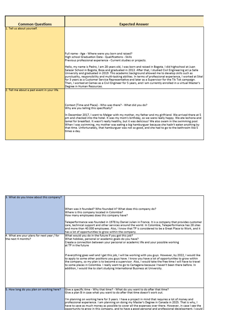 Job Interview Preparation Guide | PDF | Perfect (Grammar) | Grammatical ...