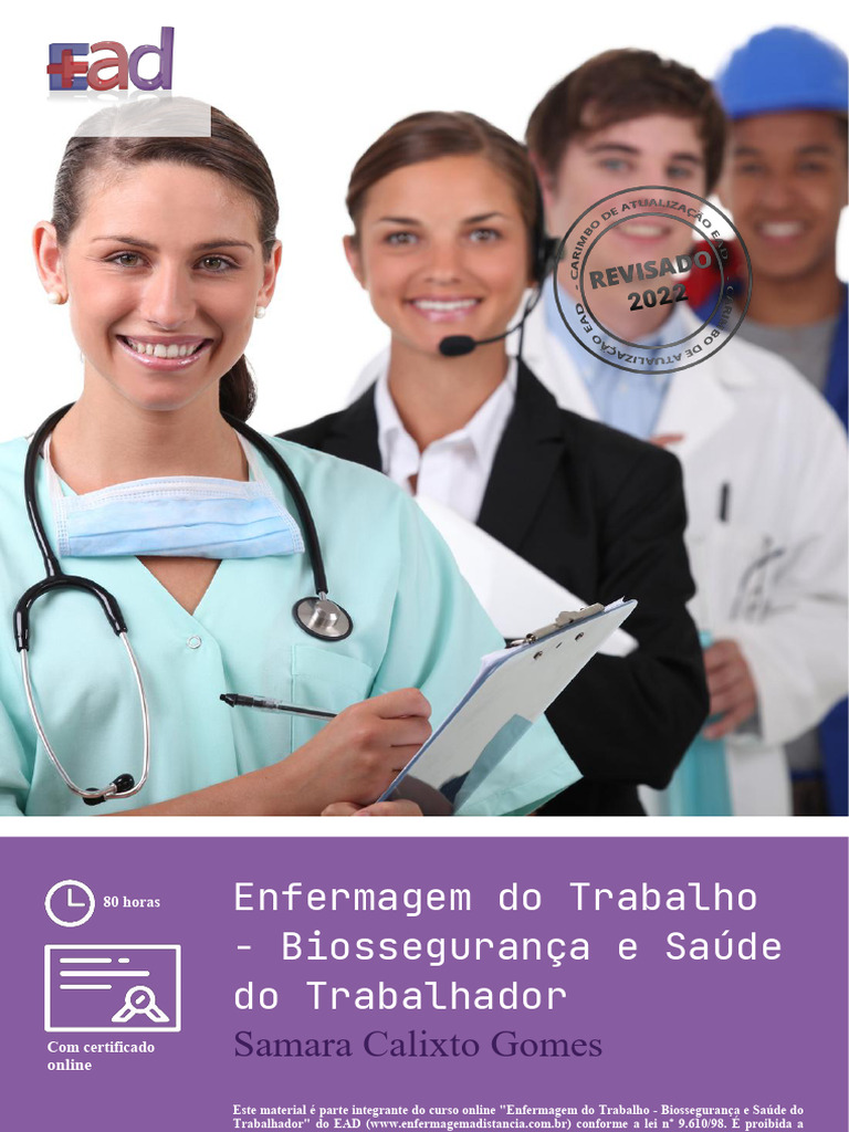 Apostila Do Curso Enfermagem Do Trabalho Biosseguranca e Saude Do ...