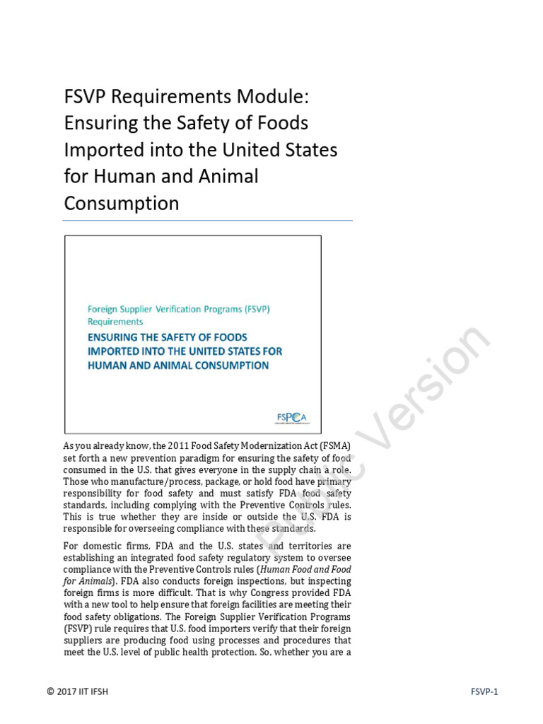 FSVP Requirements for Foreign Suppliers | PDF | Hazard Analysis And ...