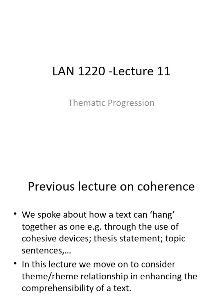 Understanding Thematic Progression | PDF | Phrase | Clause
