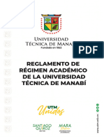 Reglamento de Régimen Académico de La Universidad Técnica de Manabí