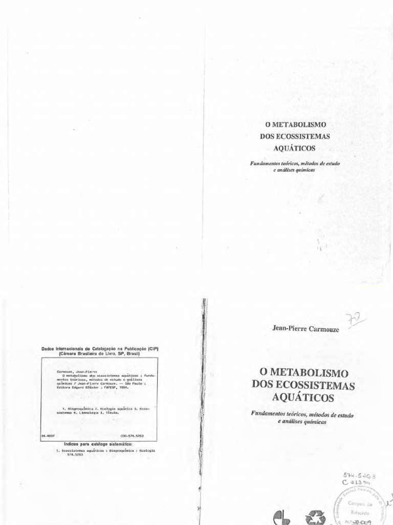 Metabolismo de Ecossistemas Aquáticos | PDF | Ecossistema | Química