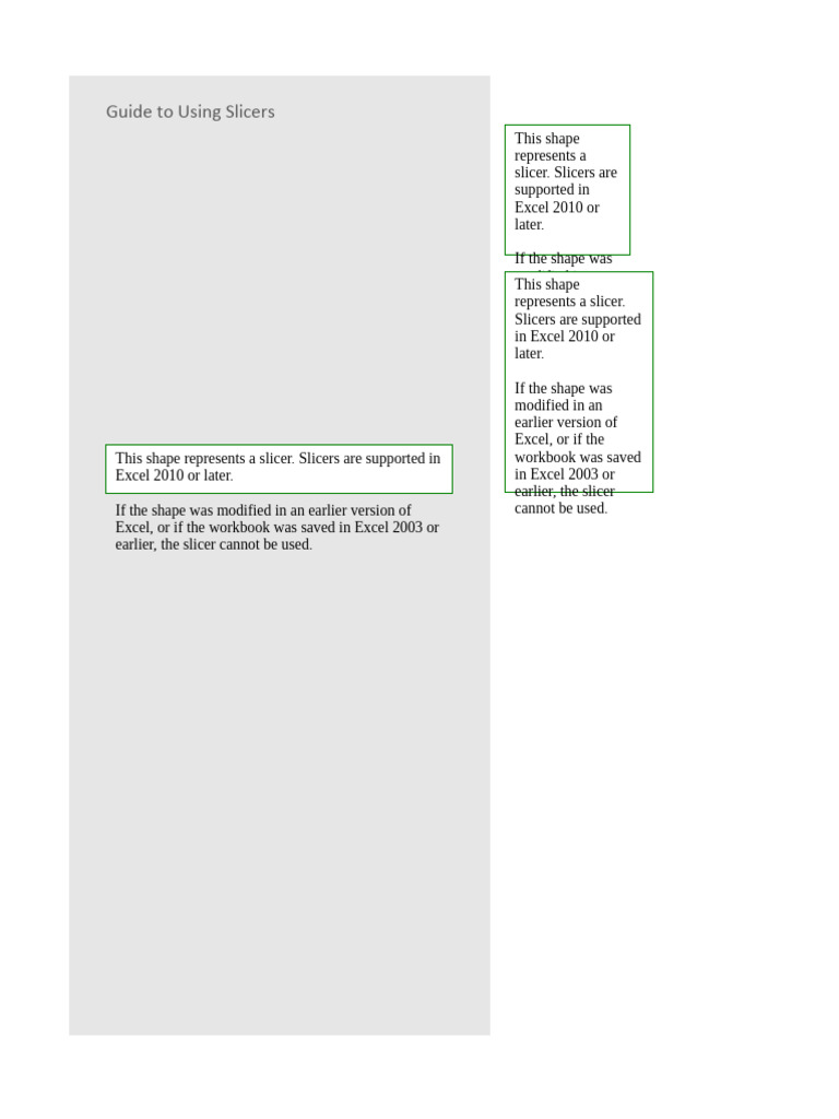 Excel Slicers Usage Guide | PDF | Drink | Fruit