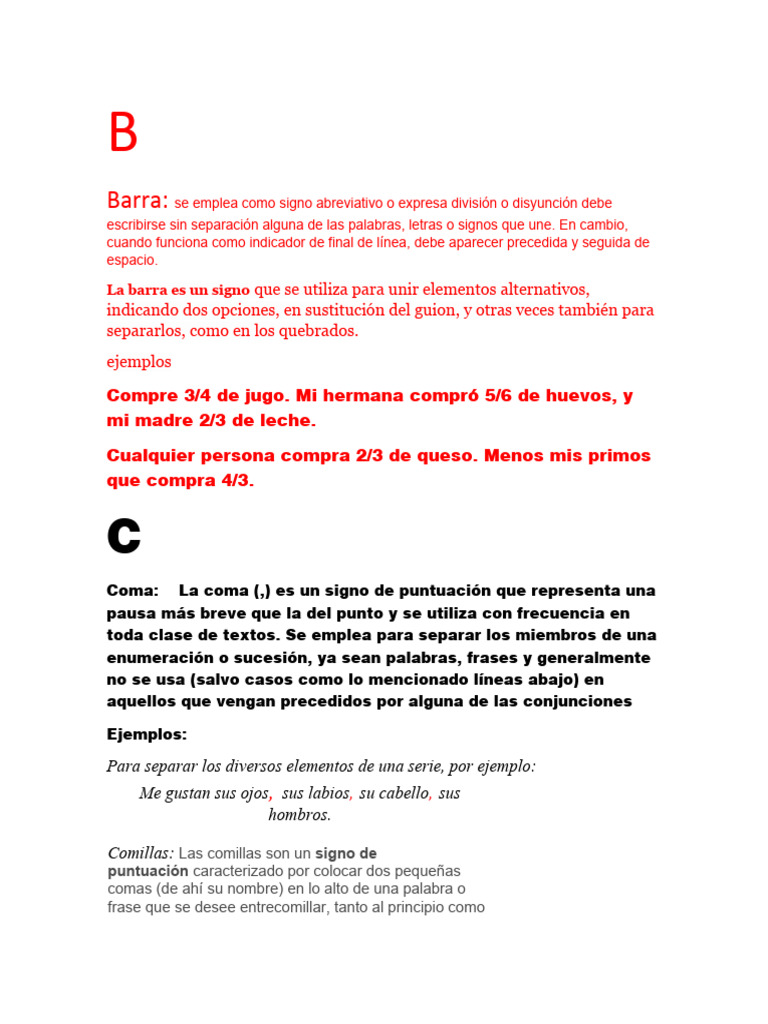 Signos de Puntuacion Castellano | PDF | Puntuación | Coma