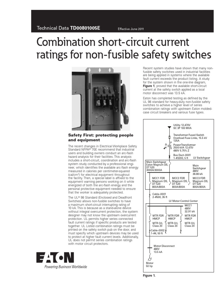Short Circuit Current Ratings For Non Fusible Safety Switches PDF