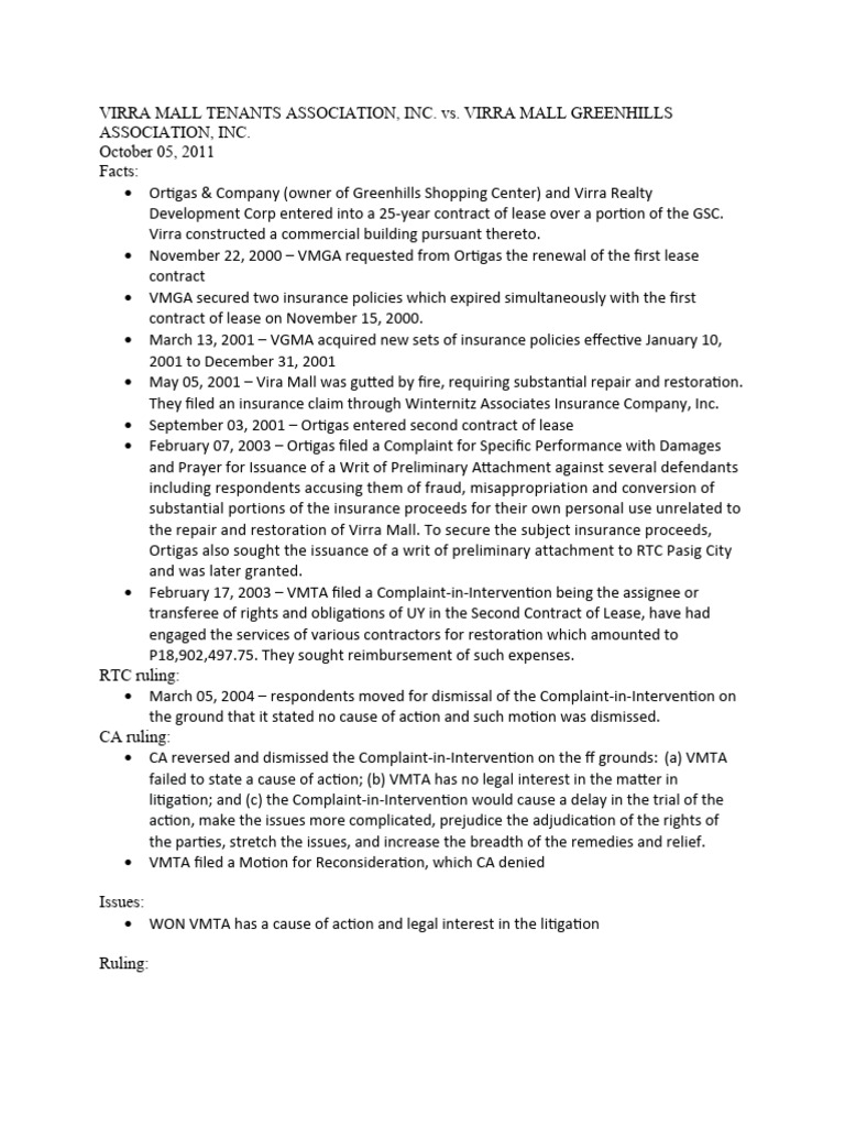 Virra mall tenants association pdf intervention law lawsuit