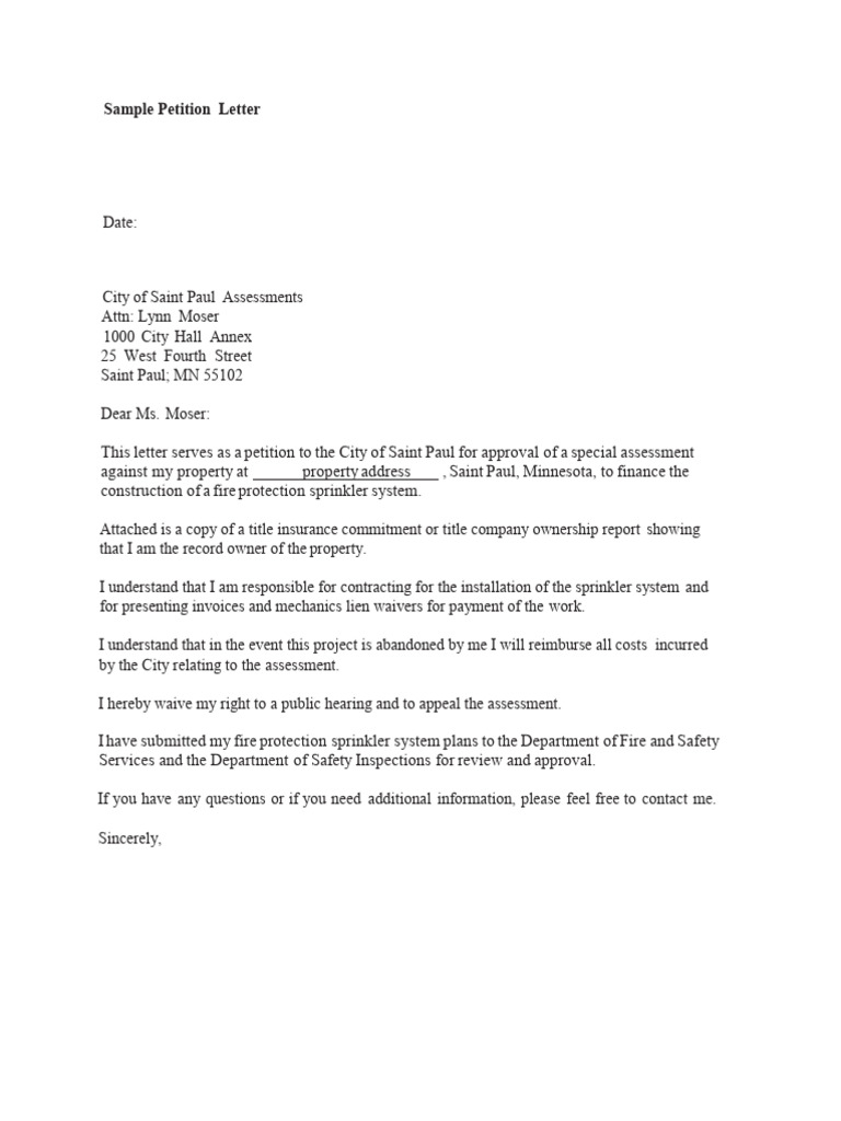Sample Petition Letter | PDF | Law
