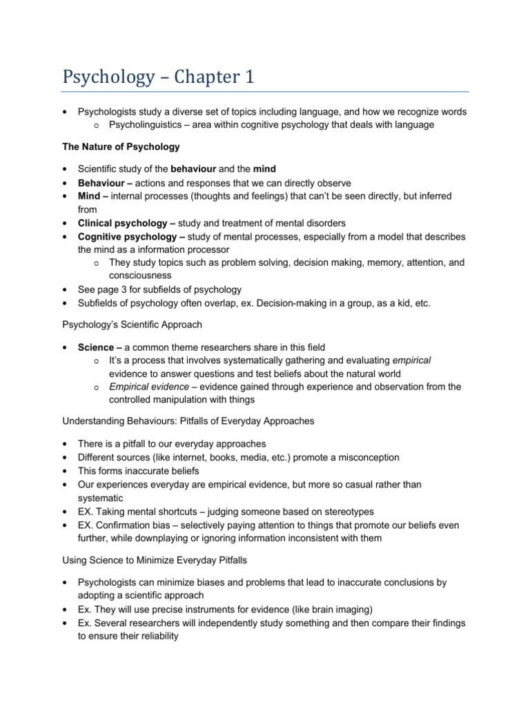 Introduction to Psychology Concepts | PDF | Mind | Cognitive Psychology