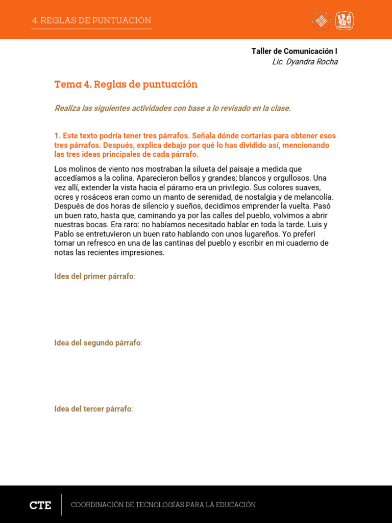 Ejercicios de Puntuación para Primaria | PDF | Canoa