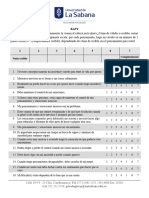 BAFT (Believeability of Anxious Feelings and Toughts Questionnaire) UNISABANA