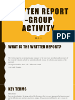 Written Report - Group Activity