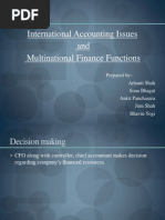 International Accounting Issues and Multinational Finance Functions