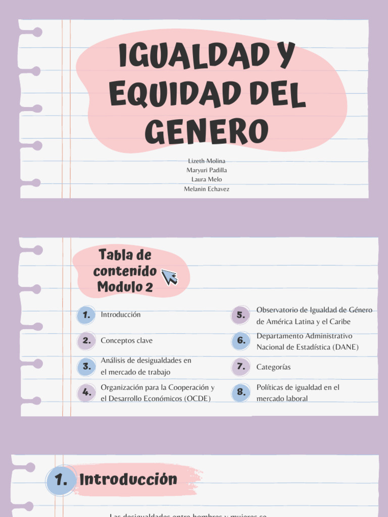 Igualdad y Equidad Del Genero | PDF | Igualdad de género | Estudios de ...