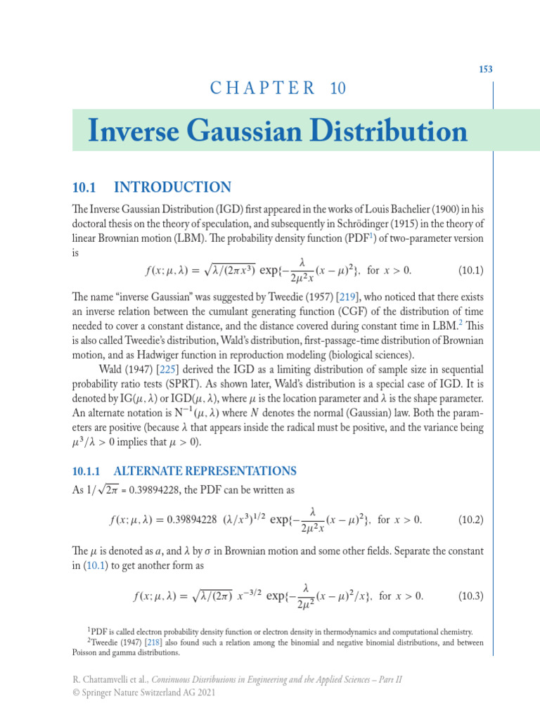 Inverse Gaussian Distribution PDF Normal Distribution Statistical