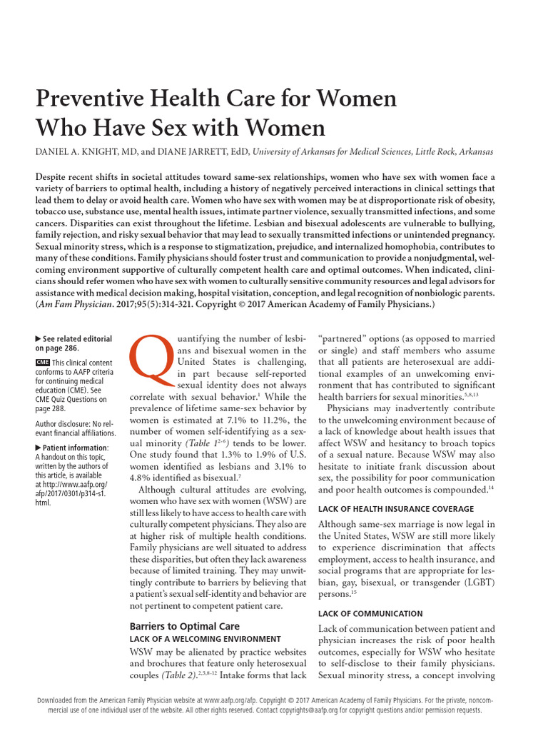 Preventive Care Lesbians 2017 | PDF | Sexually Transmitted Infection ...