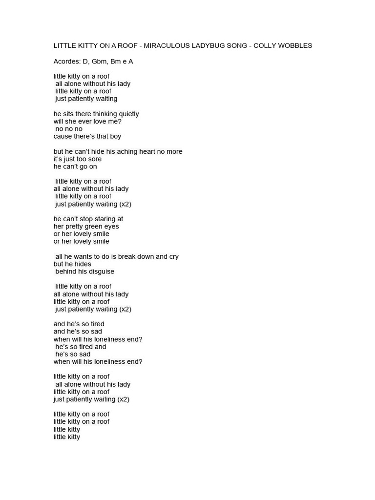 Little Kitty On A Roof | PDF | Home & Garden | Poetry