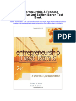 Entrepreneurship A Process Perspective 2nd Edition Baron Test Bank