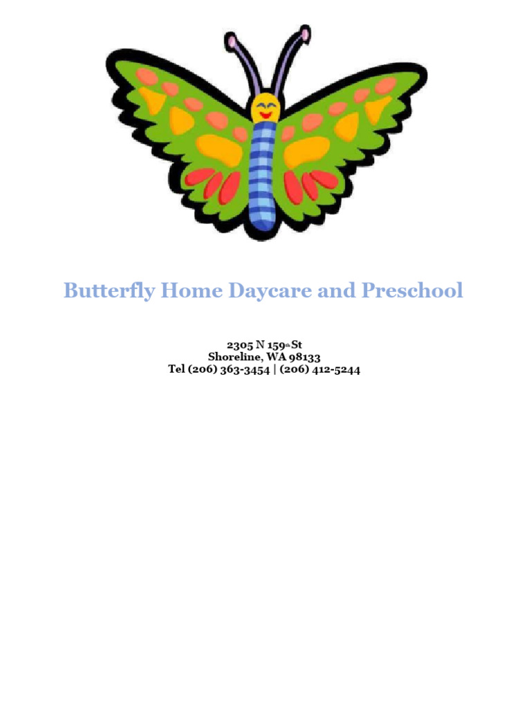 Butterfly Home Daycare and Preschool 2023 PDF Child Care Fee