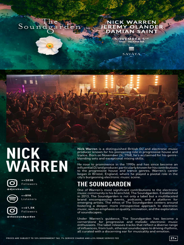 SAVAYA The-Soundgarden Pricelist | PDF | Fee | Entertainment
