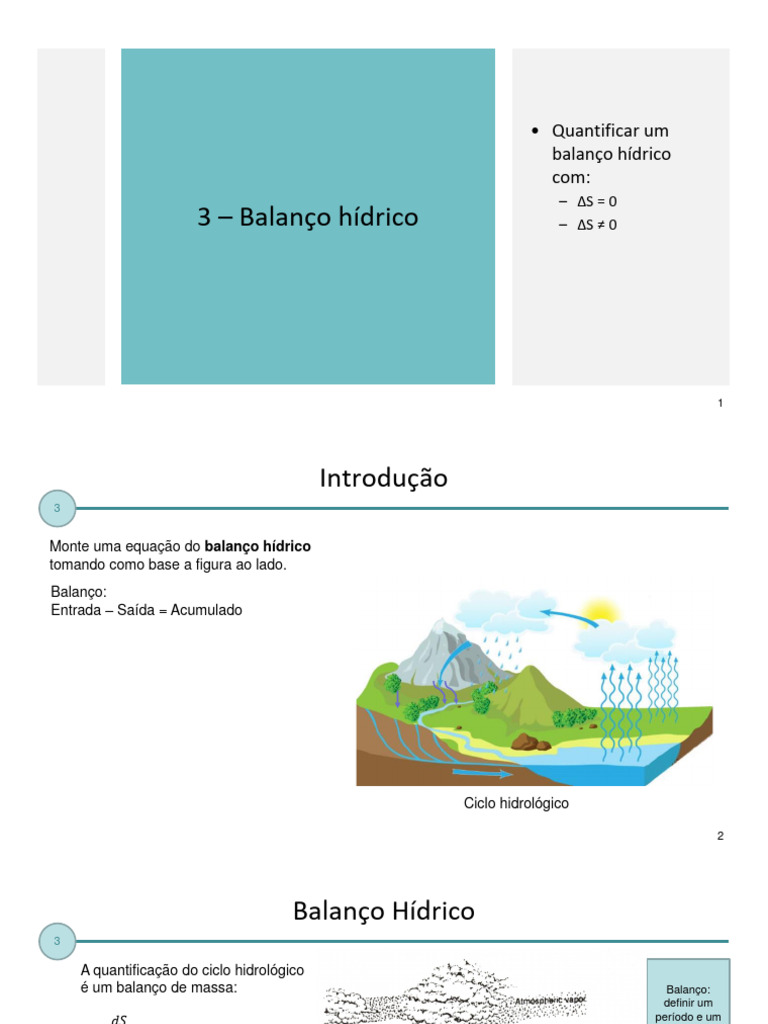 Balanço Hídrico: Métodos e Exercícios | PDF | Evapotranspiração | Bacia ...
