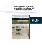 Essentials of Modern Business Statistics With Microsoft Excel 5th Edition Anderson Test Bank