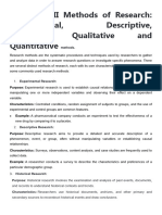 KSET Unit-II Methods of Research: Experimental, Descriptive, Historical, Qualitative and Quantitative