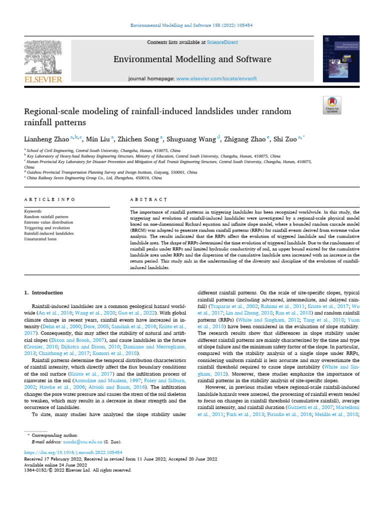 Rainfall-Induced Landslides Modeling | PDF | Landslide | Earth Sciences