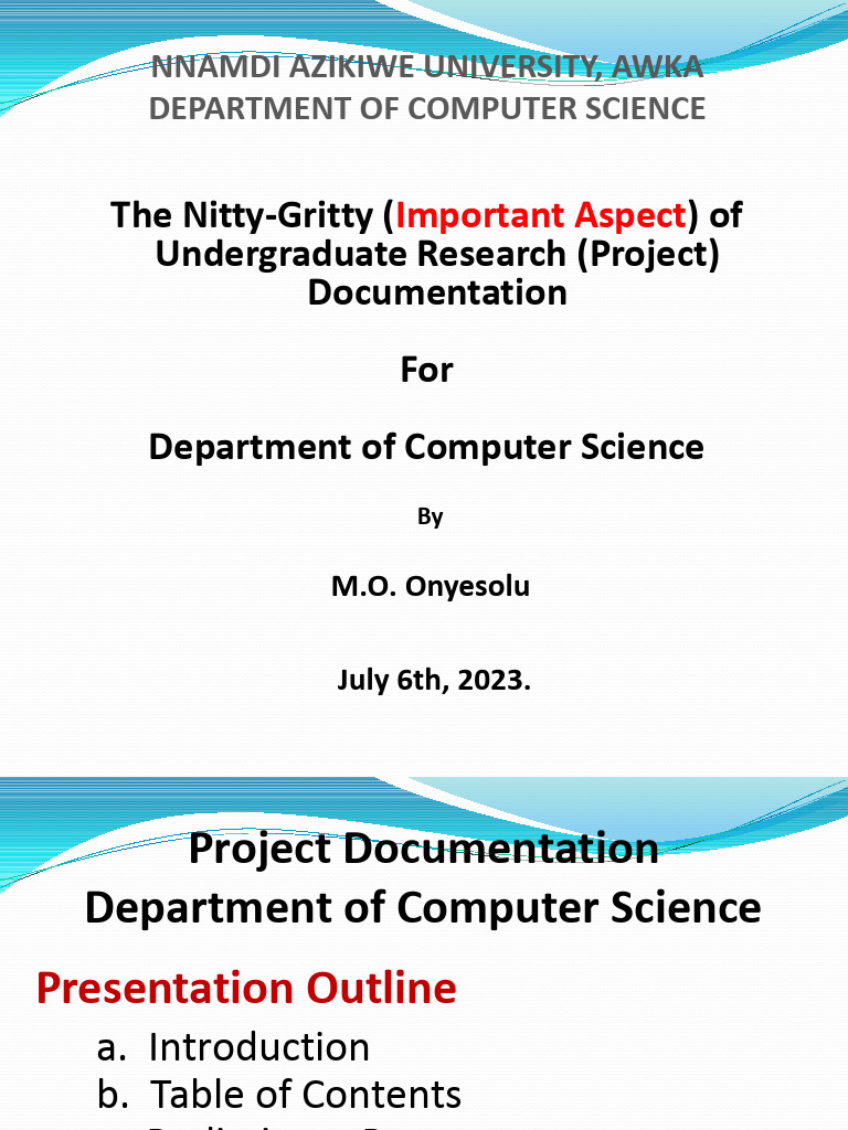 Project Documentation Guide for CS | PDF | System | Methodology