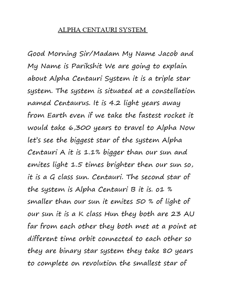 Alpha Centauri System Pdf