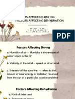 FACTORS AFFECTING DRIYING AND FACTORS AFFECTING DEHYDRATION 