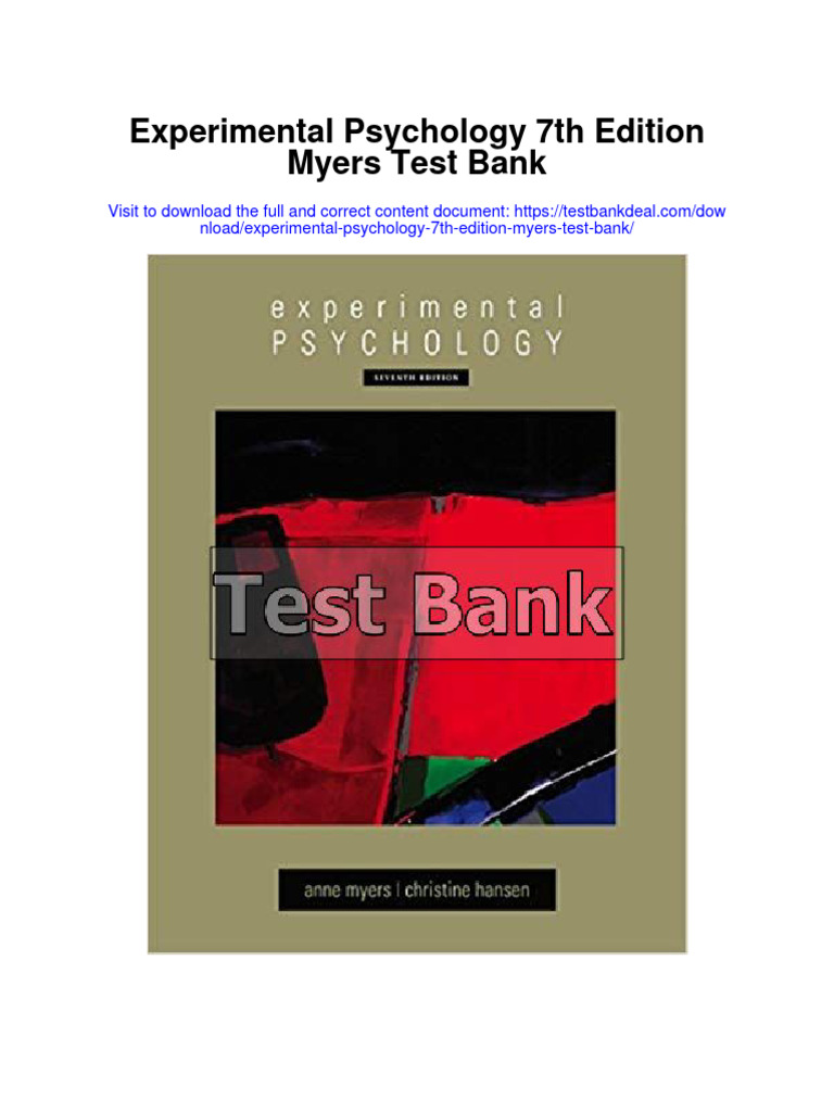 Experimental Psychology 7th Edition Myers Test Bank PDF