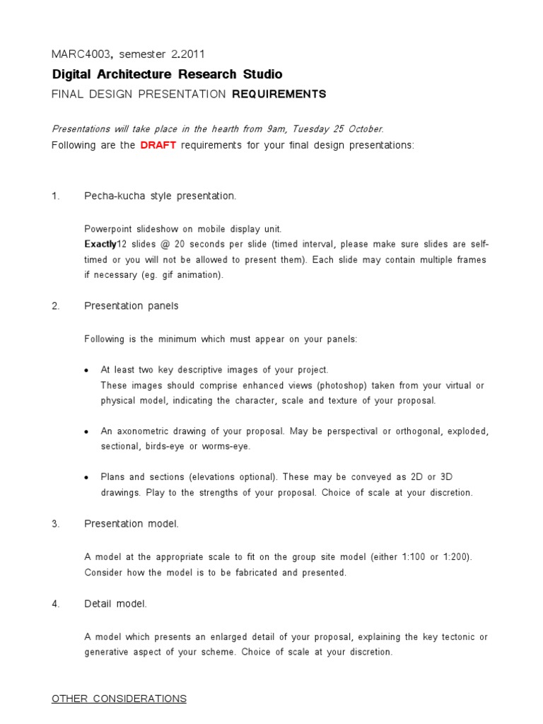 Final Design Presentation Guidelines | PDF | Art