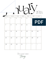 Simple Elegant January 2024 Calendar Monthly Planner