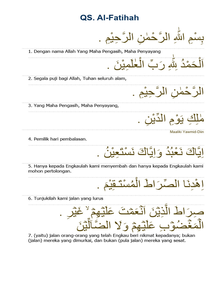 Al Fatihah Pdf