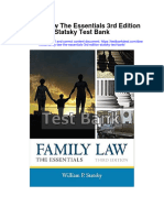 Family Law The Essentials 3rd Edition Statsky Test Bank