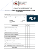 Seminar Evaluation and Feedback Form