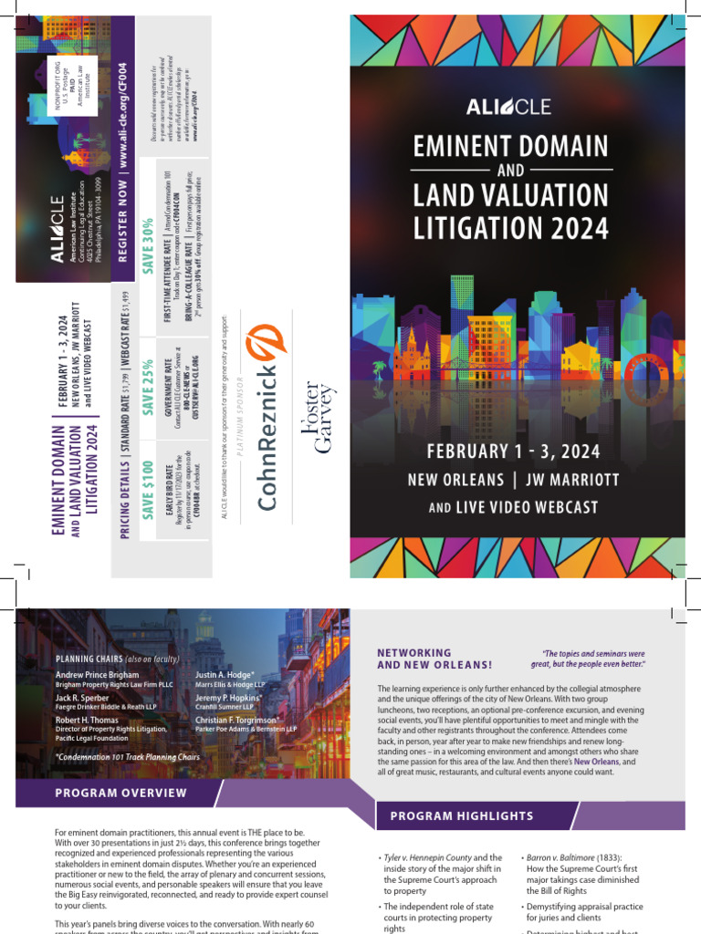 2024 ALICLE Eminent Domain and Land Valuation Litigation Conference