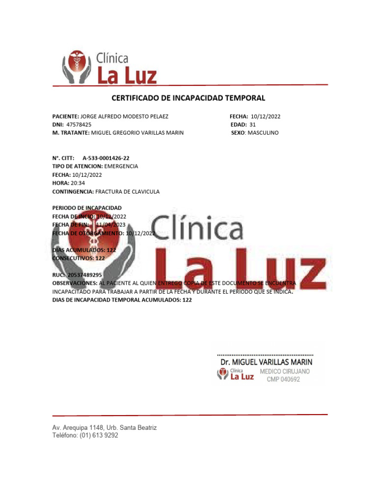 Certificado de Incapacidad Temporal | PDF | Política | Derecho