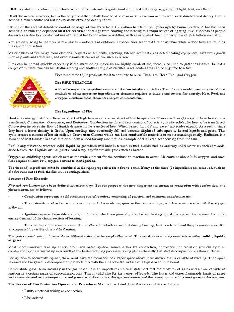 FIRE Notes | Download Free PDF | Combustion | Fires