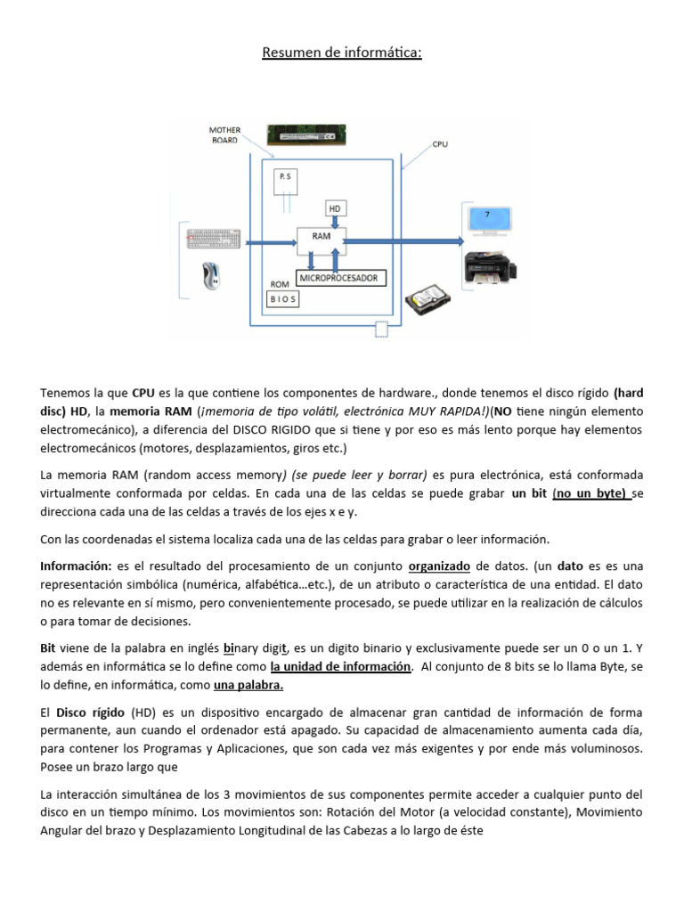 Componentes Clave de un Ordenador | PDF | Hardware de la computadora ...