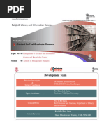 Development Team: Management of Libraries and Information Centres and Knowledge Centres Schools of Management Thoughts