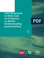 Joint Response To ESA Call For Evidence On Greenwashing