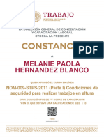 Melanie Paola Hernandez Blanco: NOM-009-STPS-2011 (Parte I) Condiciones de Seguridad para Realizar Trabajos en Altura