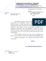 Surat Permintaan Dok Anjab Dan ABK Ketua DPRD Ke Ortal Setda TGL 27 April 2020
