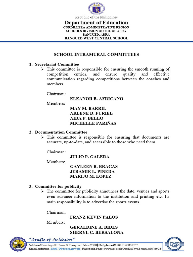 COMMITTEES PDF Sports