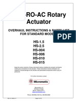 Roatary Actuators - Micromatic Repair Manual - HS-1.5 Thru HS-015