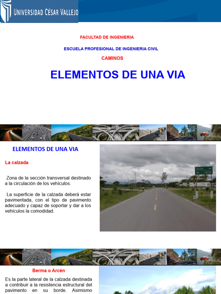 Clase 6-A Elementos de Una Via | PDF | La carretera | Transporte