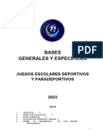 Bases Generales Y Especificas: Juegos Escolares Deportivos Y Paradeportivos