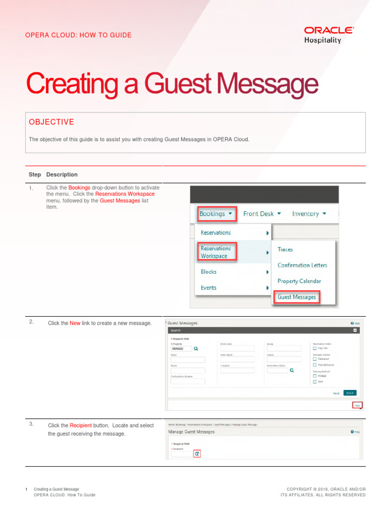 Creating A Guest Message - How To Guide | PDF